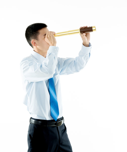 商人用望远镜看东西图片下载