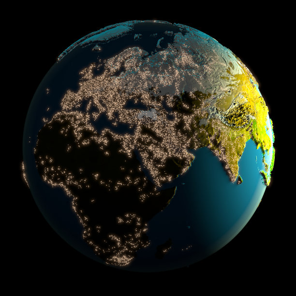 地球的夜晚之光图片下载