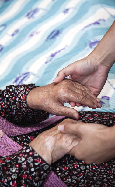 牵着祖母的手的女人图片下载