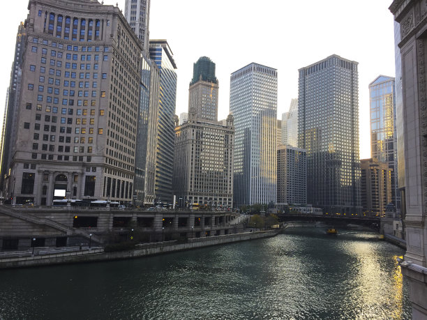 芝加哥河的天际线图片下载