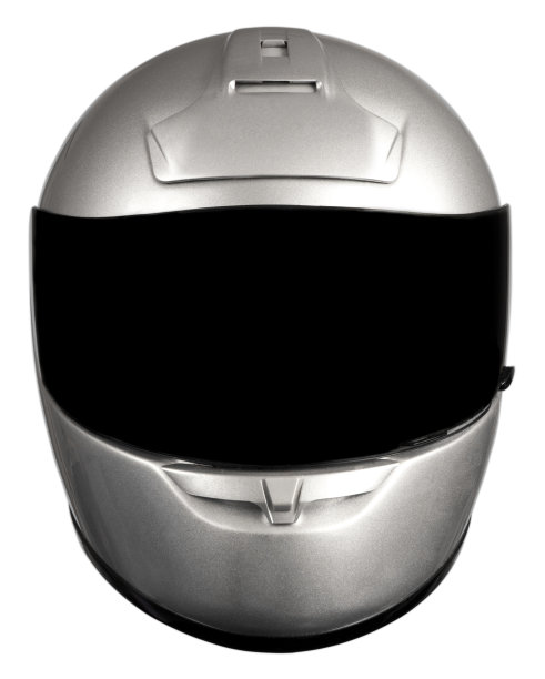 摩托车运动头盔摩托车前视图白色背景，剪切路径图片下载