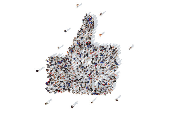 一群人组成一个大拇指图标图片下载