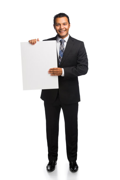 举着牌子的拉丁商人图片下载