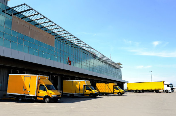 一排排的运送和服务卡车和卡车图片下载