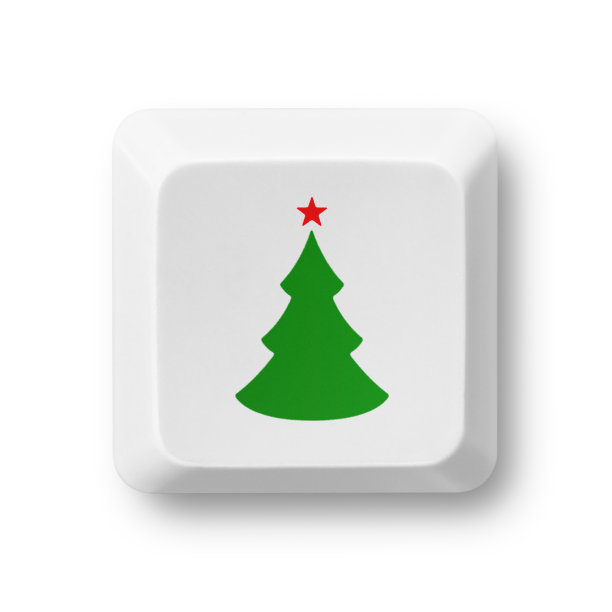 圣诞树图标电脑键上白色图片下载
