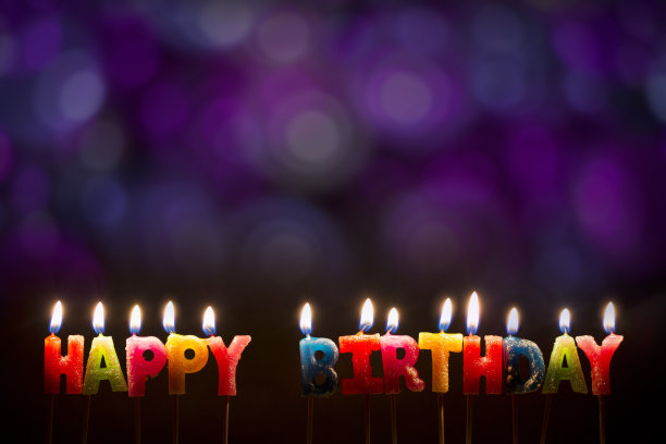 七彩生日蜡烛图片下载