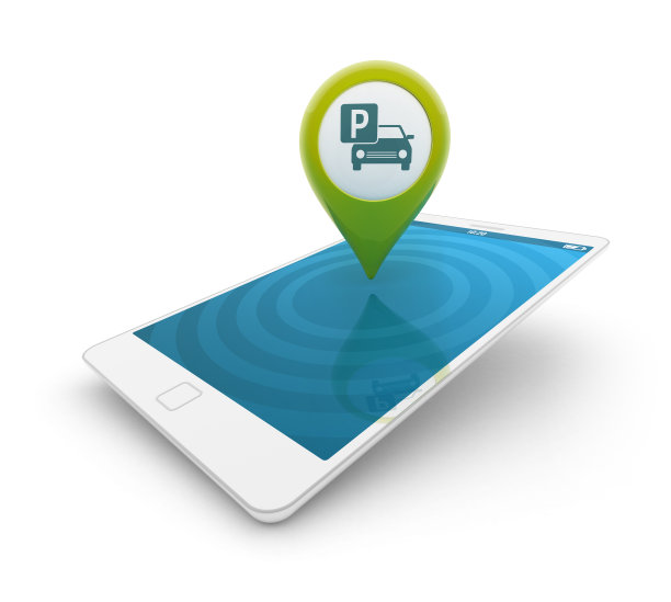 3d智能手机-地图指针与停车图标图片下载