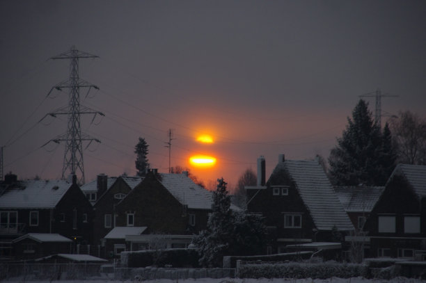 冬天日落场景图片下载