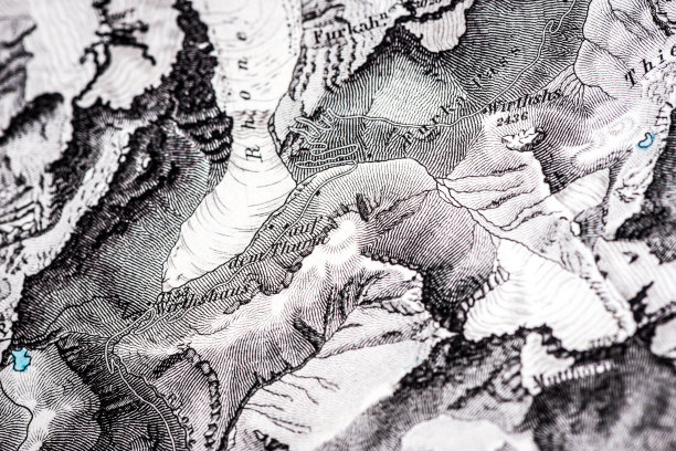 古董德国地图集地图近处:瑞士阿尔卑斯山脉图片下载