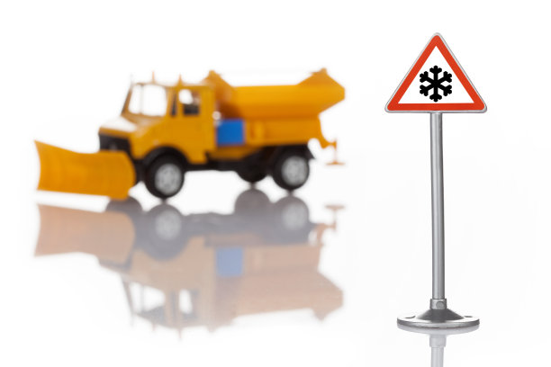 玩具路标和扫雪机图片下载