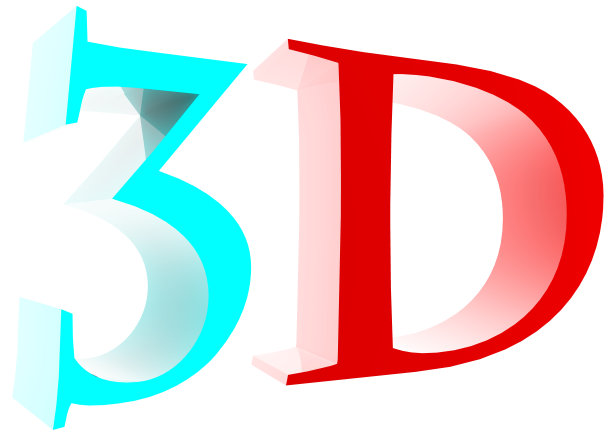 第三个字母D在红青色浮雕眼镜的颜色图片下载