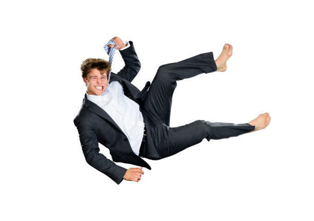 跌落的商人-挂在他的领带上图片下载