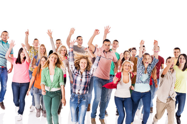 一群兴高采烈的年轻人。图片下载