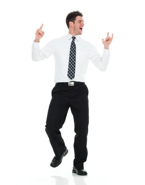 微笑的商人欢呼图片下载