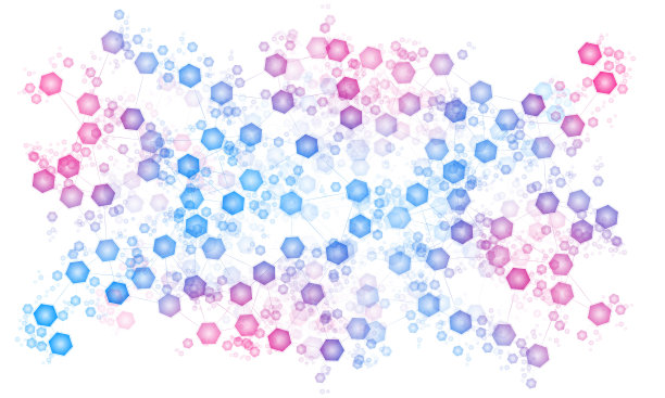 抽象的蓝色和紫色网在白色的背景图片下载