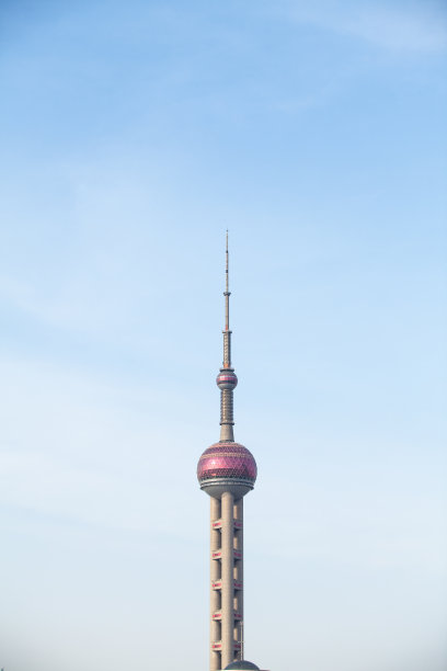 阳光明媚的上海摩天大楼，中国图片下载