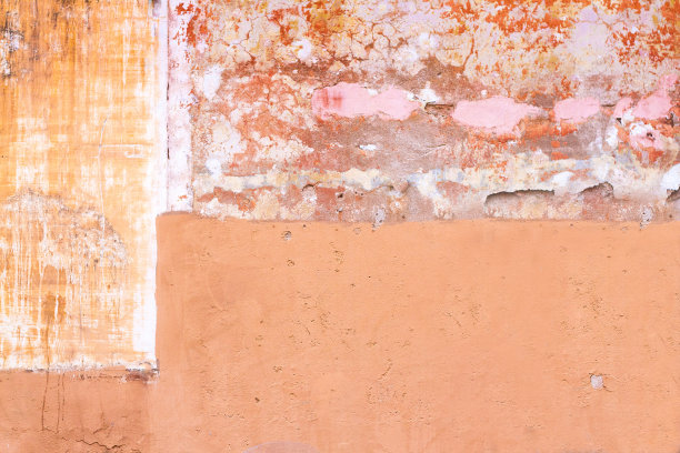橙色-粉红色-黄色斑驳罗马墙背景纹理图片下载