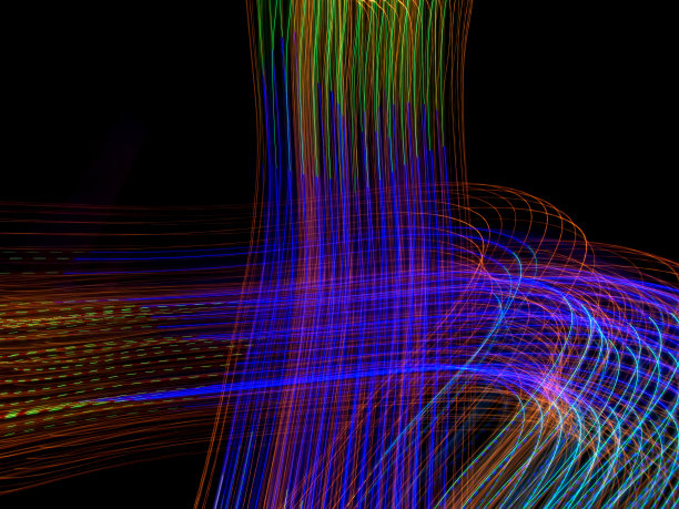 彩色虚线抽象光线光绘图片下载