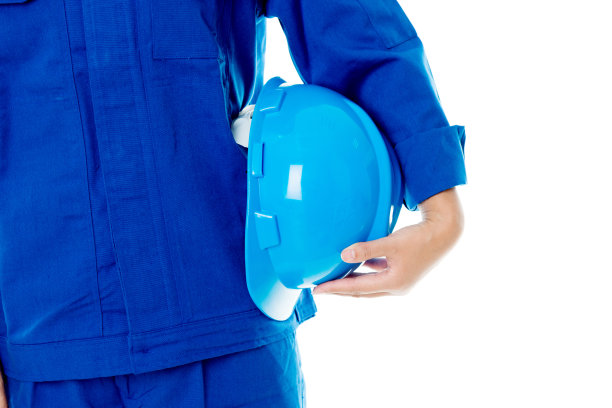 拿着工作头盔的建筑工人图片下载