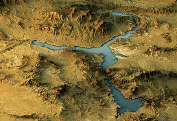 米德湖3D景观景观西东方自然色彩图片下载