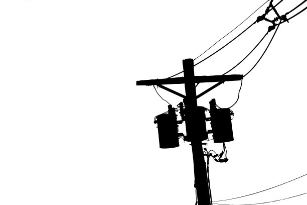 电线杆的剪影图片下载