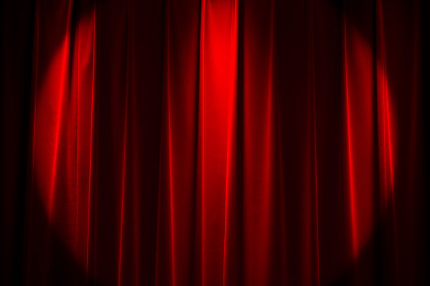舞台上的红色幕布图片下载