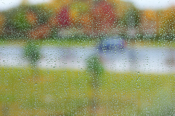 水珠落在窗户上，秋天图片下载