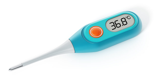数字温度计隔离在白色图片下载