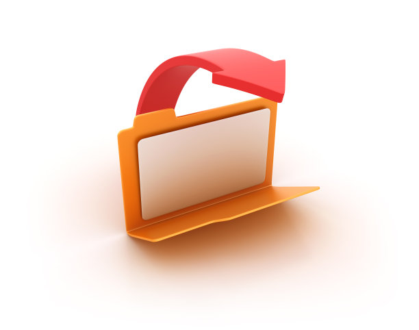 用箭头打开计算机文件夹- 3D渲染图片下载