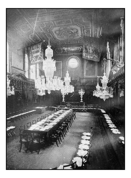 古董伦敦的照片:默瑟的大厅为制服会议准备图片下载