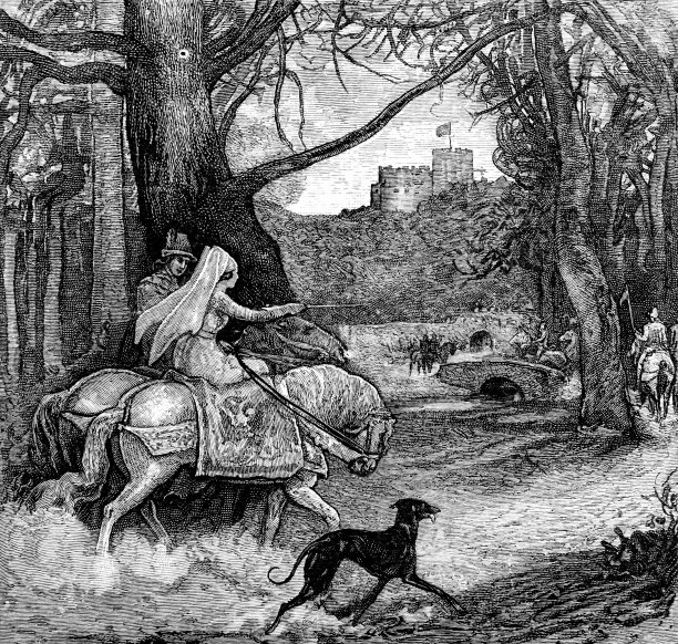 骑马的少女返回城堡图片下载