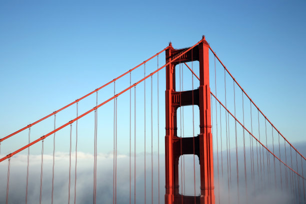 金门大桥在雾-水平图片下载