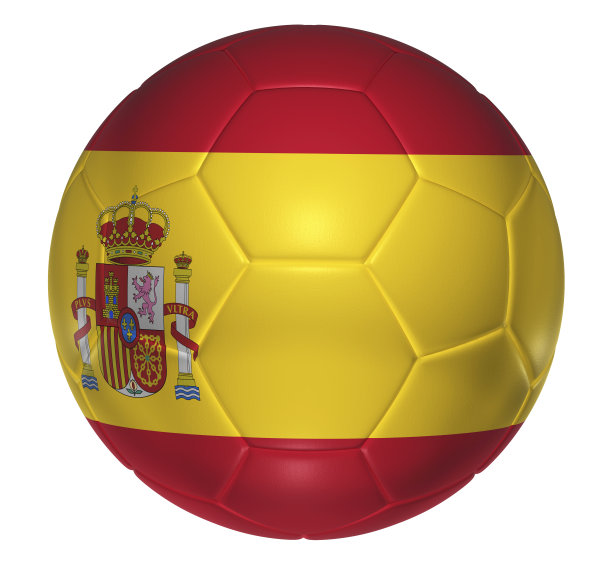 带有西班牙国旗的足球图片下载