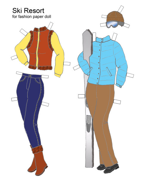 滑雪场纸娃娃衣橱图片下载