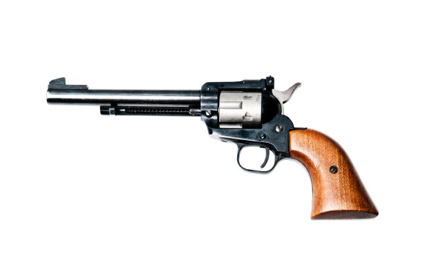 古董左轮手枪手枪孤立在白色图片下载