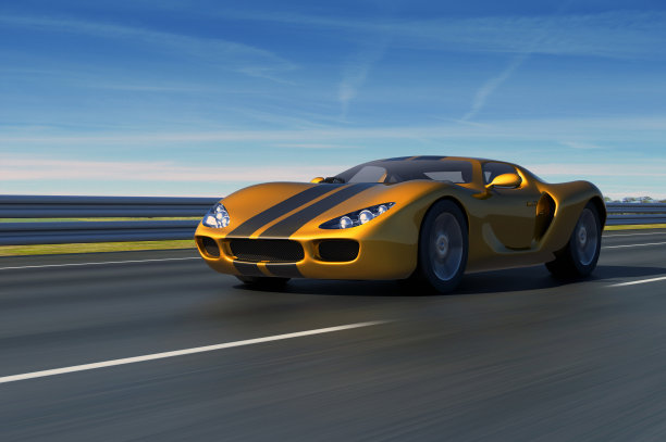 3D橙色赛车图片下载