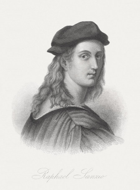 Raphael Sanzio(1483-1520)，钢版画，出版于1872年图片下载