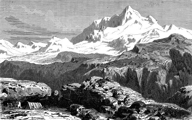 仿古刻珠穆朗玛峰的图像图片下载