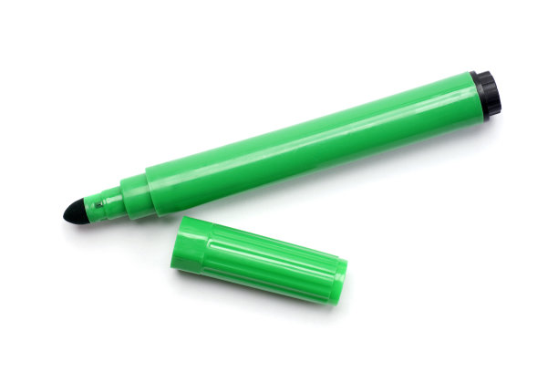 绿色记号笔与白色隔离图片下载