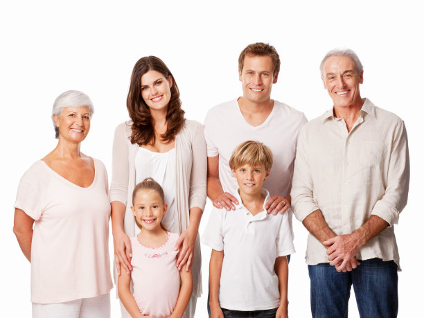 三代全家福-孤立图片下载