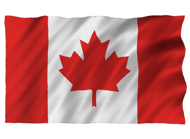 加拿大3D国旗上的白色图片下载
