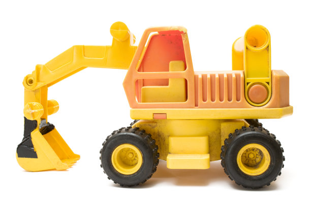肮脏的玩具挖掘机图片下载