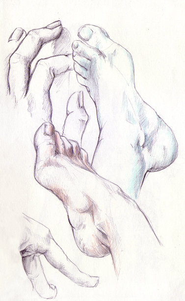 真正的绘画，手和脚图片下载