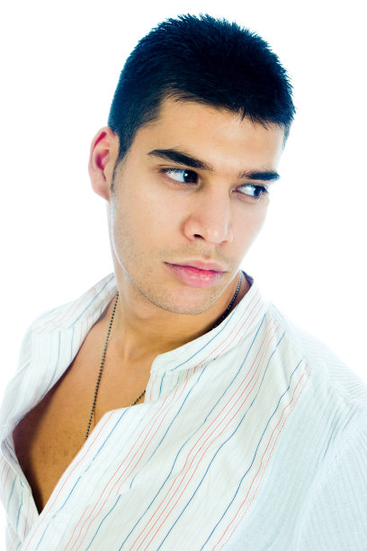 英俊的男性在白色背景图片下载