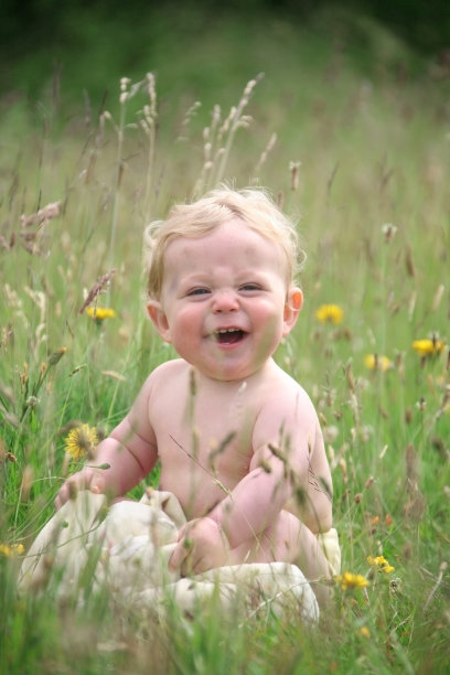 田野里的小男孩图片下载