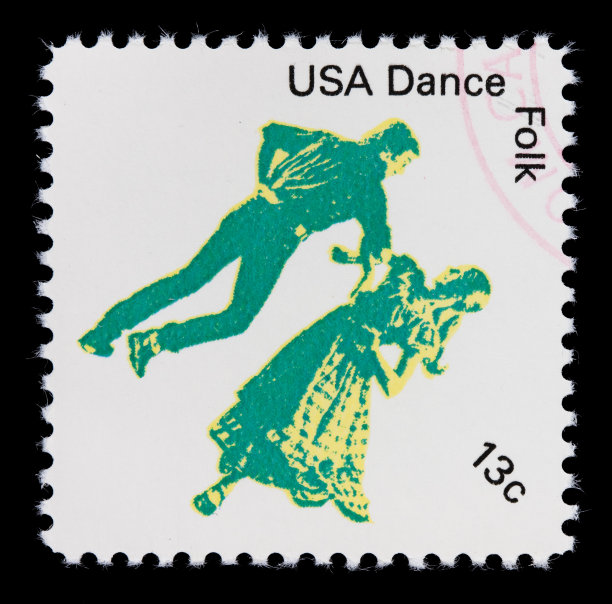 美国民间舞蹈邮票图片下载