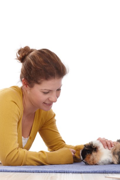 年轻女性养宠物图片下载