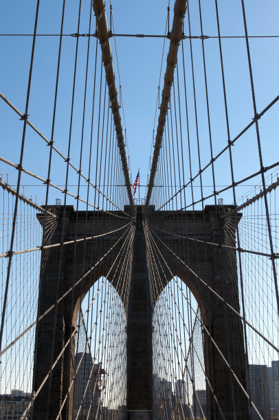 纽约布鲁克林大桥的上行图像图片下载