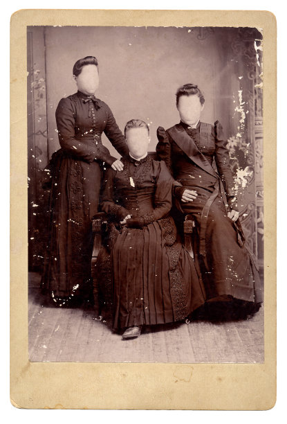 复古照片边框w/少女图片下载