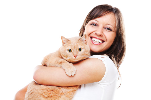 女人与猫图片下载